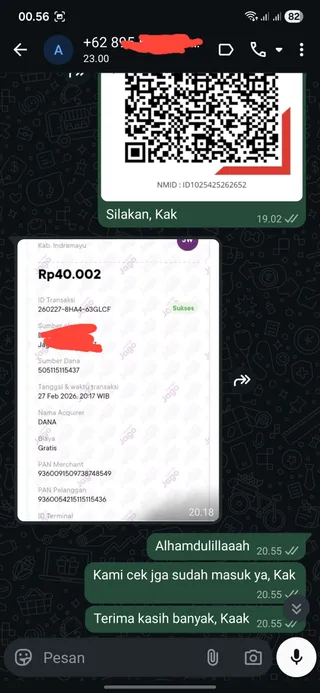 Testimoni CapCut Pro Space — screenshot asli pelanggan Jajan Web