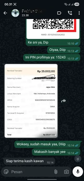 Testimoni Prime Video Premium (Private) — screenshot asli pelanggan Jajan Web