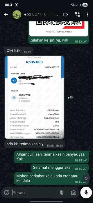 Testimoni ChatGPT Workspace (Business) — screenshot asli pelanggan Jajan Web